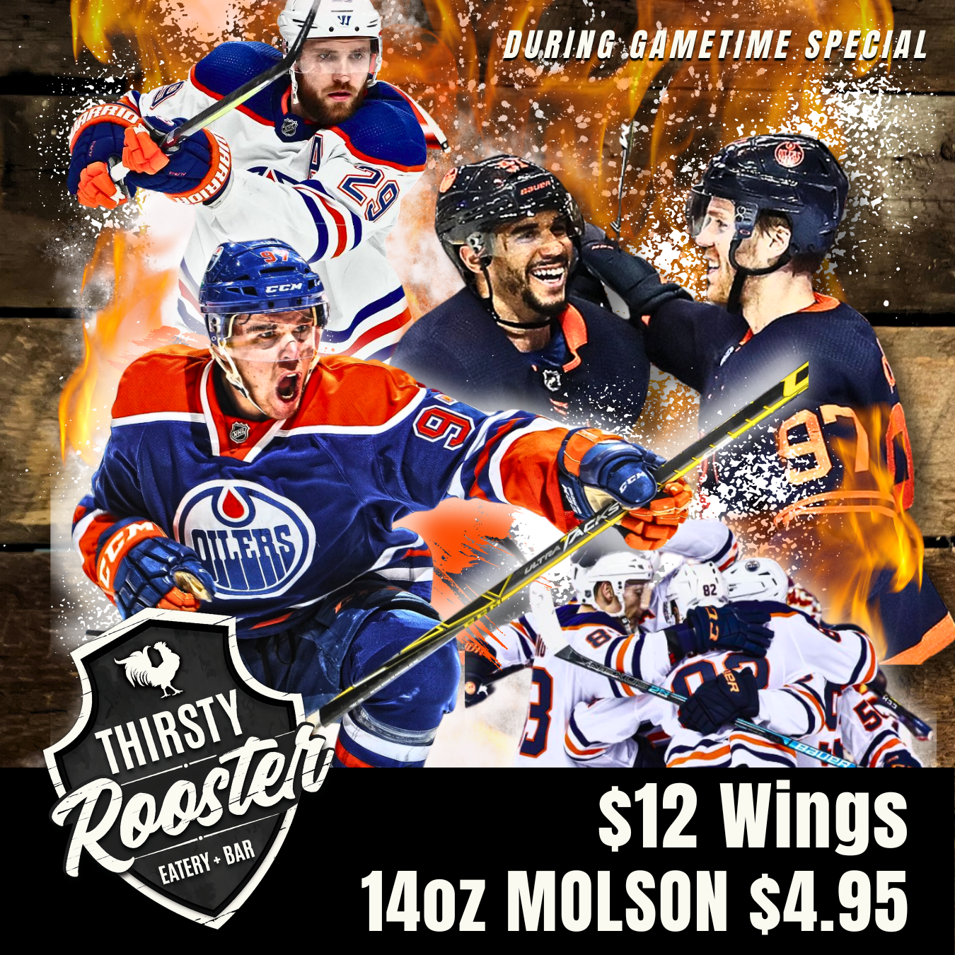 Watch Edmonton Oilers Games at Thirsty Rooster Eatery St. Albert Sports Pub