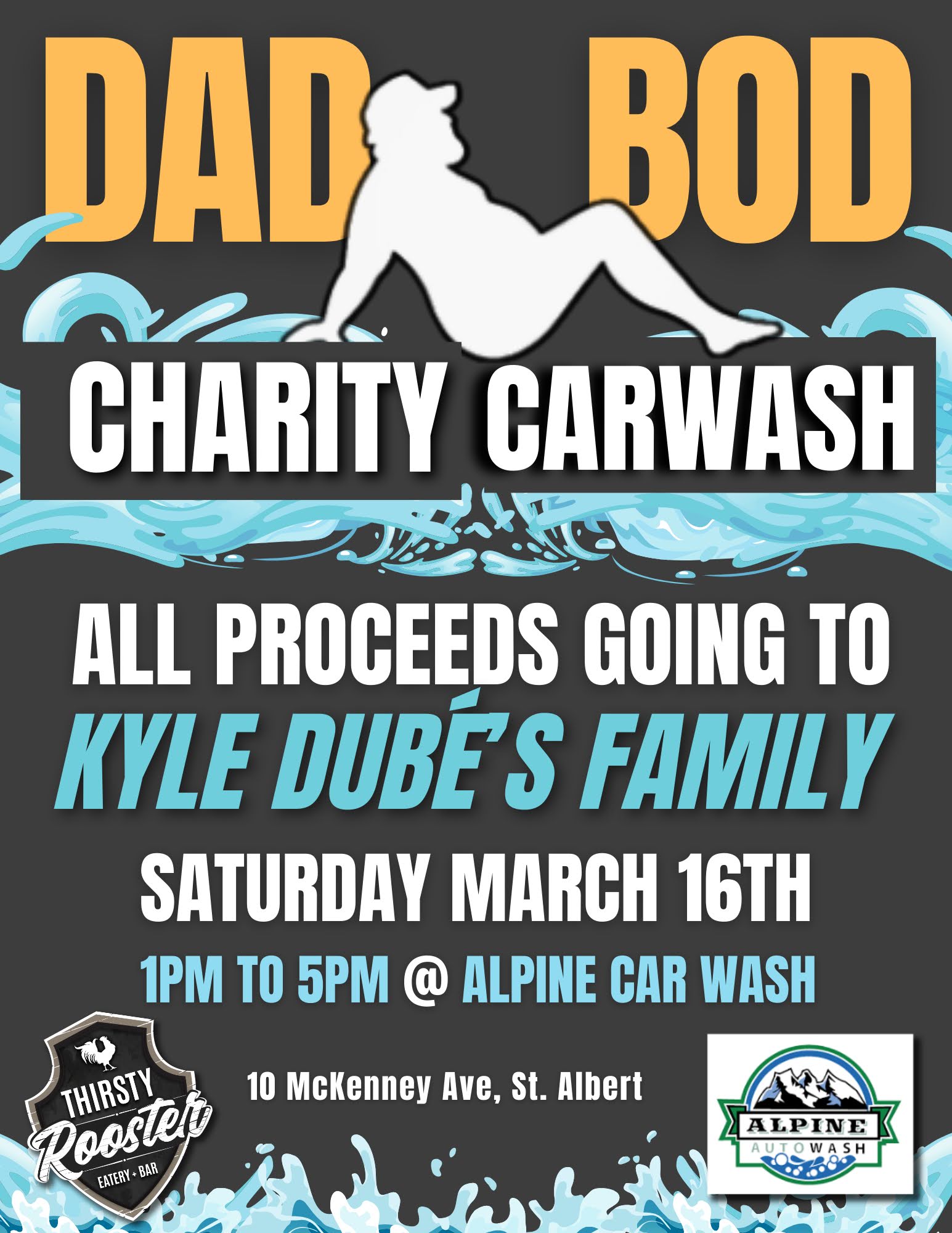 FREE Dad Bod Charity Car Wash for the Dubé family